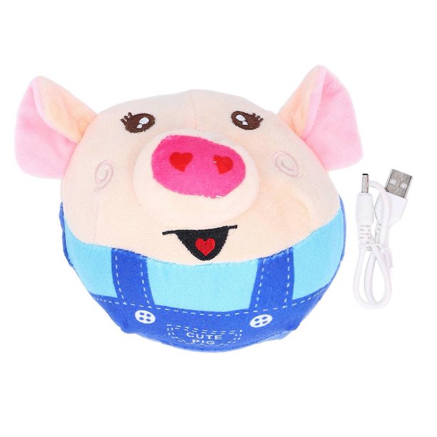 Jumping Plush Toys Adorable Animals Squeaky Jumping Toys Multifunctional Interactive Baby Voice Toys for Infants Toddlers Blue Pig