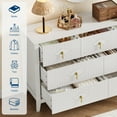 thumbnail image 2 of Fluted 7-Drawer Dresser 54 Inch Wide for Bedroom, Modern Chest of Drawers, Storage Organizer Cabinet for Living Room, Hallway, Entryway, 2 of 7