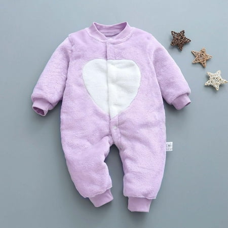 

SUWHWEA Newborn Infant Baby Girl Boy Thick Warm Romper Multicolor Cute Print Jumpsuit Toddler Clothes 2022 Christmas Early Access 50% Deals