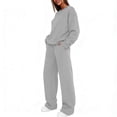thumbnail image 3 of VV AVEORS Sweatsuits Women 2 Piece Outfit Oversized Sweatshirt Matching Wide Leg Sweatpants Y2K Baggy Track Suits Travel Lounge Fashion Sets Gray S, 3 of 7