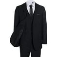 thumbnail image 3 of Men's Three Piece Premium Modern Fit Two Button Suit Black Pinstripe, 3 of 6