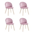 thumbnail image 1 of Set de 4 Sillas de Comedor Tapizadas de Tela rosa claro, 1 of 8