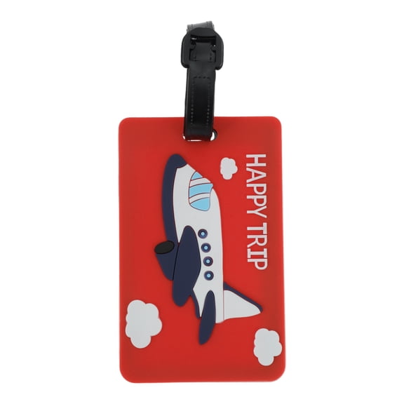 Unique Bargains 1 Pc Happy Pattern Luggage Tag for Travelling Red