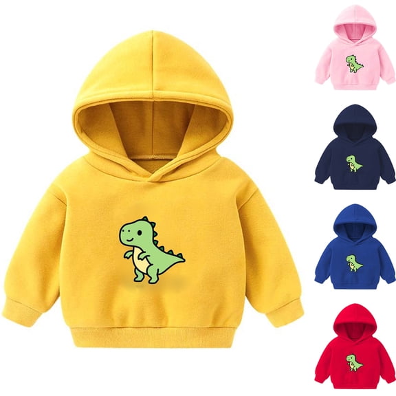SROBPTY Child Boys Girls Top Print Hooded Crew Neck Long Sleeve Shirts for 0-13 Years
