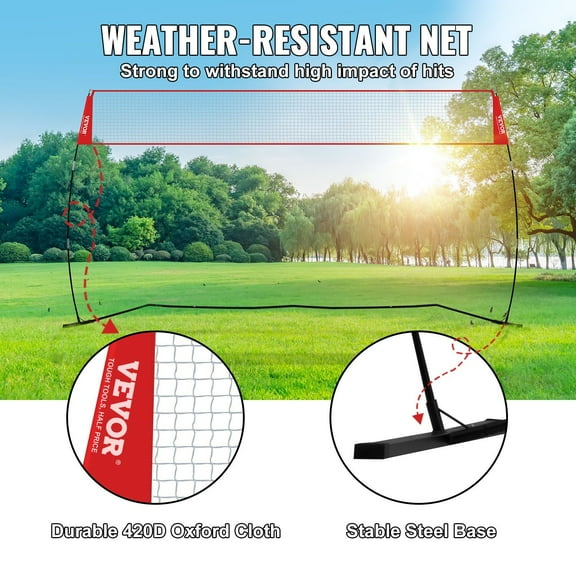 Freestanding Volleyball Net System - Easy Setup for Solo Training, Adjustable Height & Includes Carry Bag