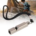 thumbnail image 1 of Emergency Whistle Heavy Duty Crisp Sound Lightweight Life-saving Titanium Alloy Whistle with Lanyard for Camping, 1 of 7