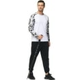 thumbnail image 5 of QPNGRP Men's long sleeved swimsuit sunscreen UPF 50+ UV protection sports exercise running hiking T-shirt swimsuit round neck camouflage Grey S, 5 of 6