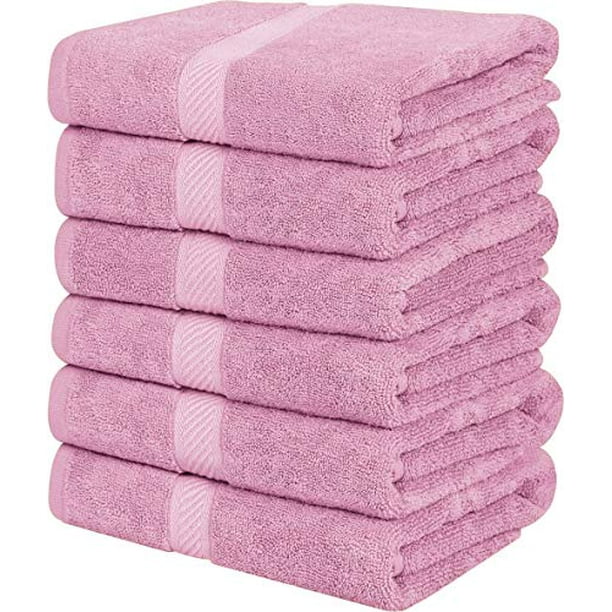 Utopia Towels - Medium cotton Towels, Towels for Pool, Spa, and gym  Lightweight and Highly Absorbent Quick Drying Towels, (Pack of 6) (24 x 48,  Pink) 