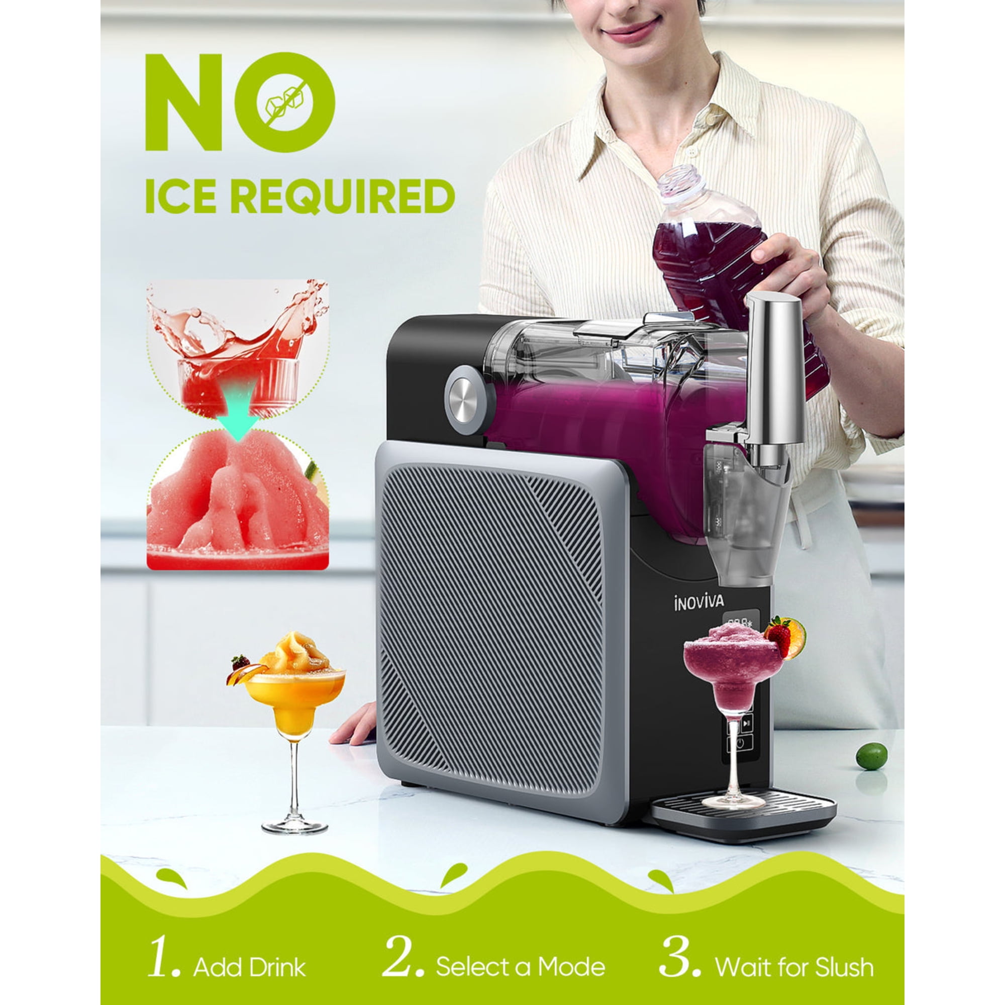 Inoviva S2.2 88oz Slushie Machine Smoothie Maker – Self Cleaning Frozen Drink Maker for Home