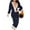 Navy, variant on Lilgiuy Onesie for Women Pajamas Winter Costume Zipper Front Hooded Lounge Jumpsuit Comfortable Pajamas for Postpartum