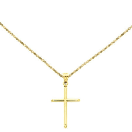 14kt Yellow Gold Polished Cross Pendant