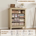 thumbnail image 6 of Dresser for Bedroom, 4-Drawer Chest of Drawers, Wooden Storage Dresser with Large Drawers for Living Room, Natural, 6 of 8