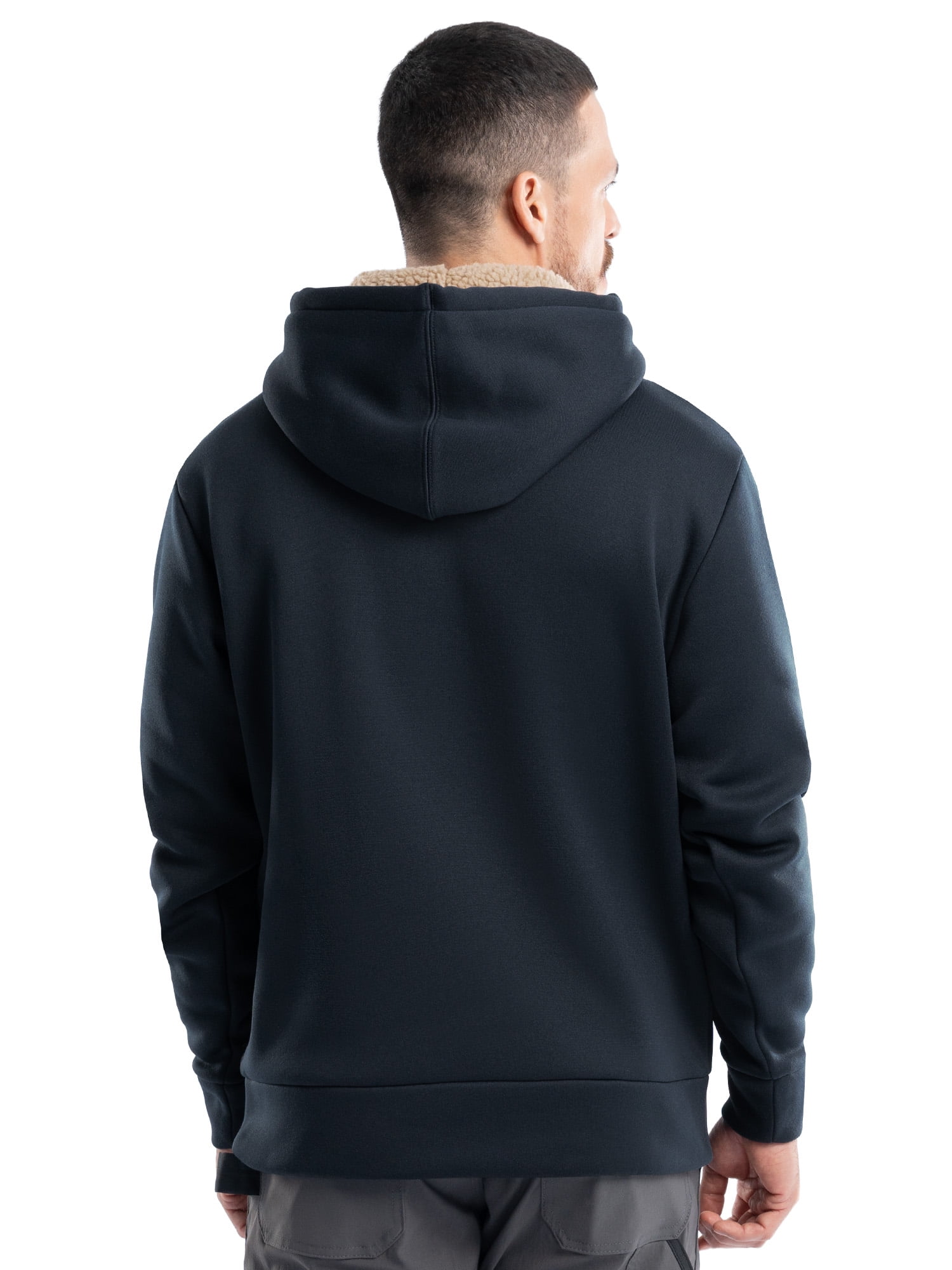 Wrangler Workwear Men's and Big Men's Relaxed Pullover Hoodie with Faux Shearling Lining, Sizes S-3XL