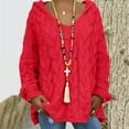thumbnail image 5 of Manxivoo Oversized Sweater Women Fashion Loose Large Size Solid Color Hood Long Sleeves Sweater Tops Fall Sweaters Red, 5 of 5