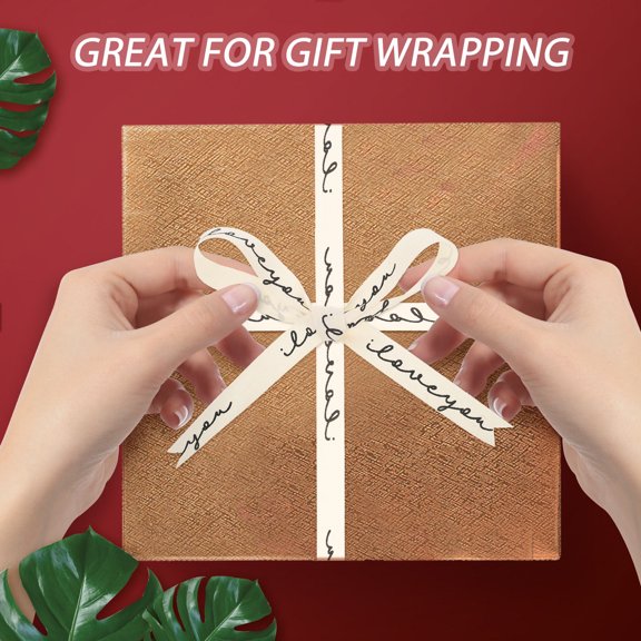 KAKOWELY 1 Roll of ribbon rolls Beige Decoration for Holiday Decorations