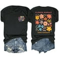 thumbnail image 2 of Camisetas de Verano de Mujer Pequeña Flor Impresa Cuello Redondo Manga Corta Superior, Verano Superior de las Mujeres, 2 of 9