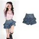 thumbnail image 4 of 2023 nueva versión coreana diseño sentido sexy chica retro falda de mezclilla mujeres falda de línea A verano cintura alta falda plisada que combina con todo Y2K, 4 of 5