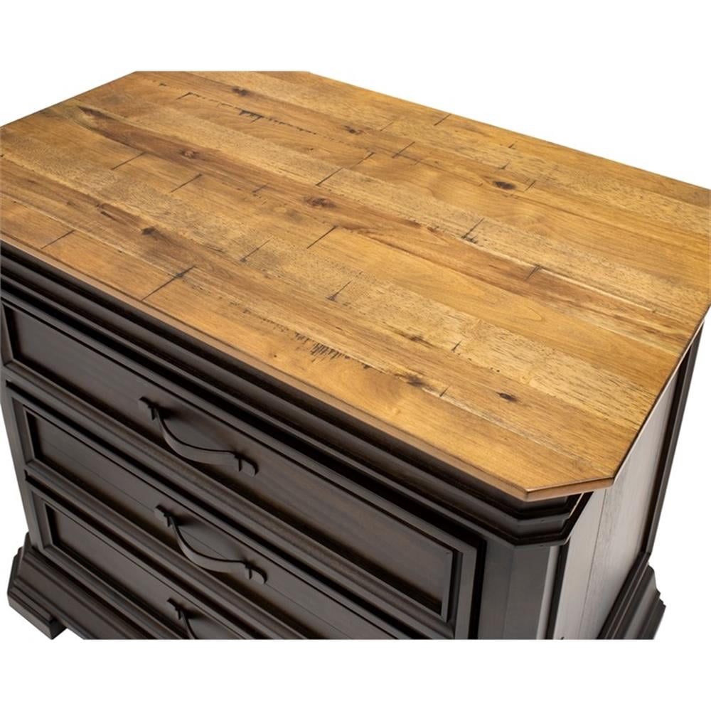 Bowery Hill Wood Brown Filing Cabinet Rectangular Solid Wood Plank Top 36"W x 3"H x 22"D Assembled