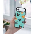 thumbnail image 5 of WIRESTER Shockproof Soft Rubber Cover Case for Apple iPhone 17 Air 6.6" 2025, Barnyard Chicken Roosters Teal Background, 5 of 5