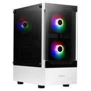 TALOS E3, ATX PC Case, White Gaming Case with 3 Built-in 120mm ARGB Fans, Tempered Glass Panels by Gamdias