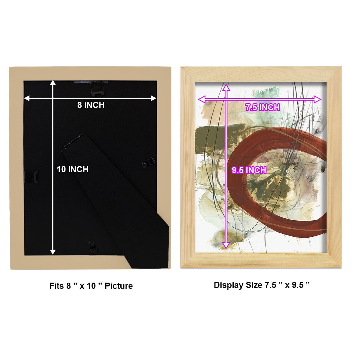 Rusted Loops II - Framed Print w/glass - Natural Wood