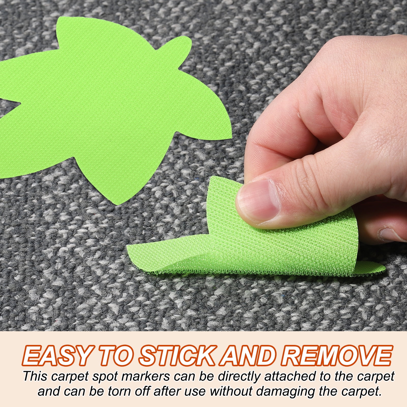 Uxcell 4 Inch Carpet Spot Markers, 50Pcs Leaf Shape Floor Dots for Classroom Decoration, Green