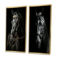 thumbnail image 3 of Designart "Golden Equestrian Black and Gold Equine I" Horse Framed Wall Art Set Of 2 - Black Animals Frame Gallery Set For Office Decor, 3 of 7