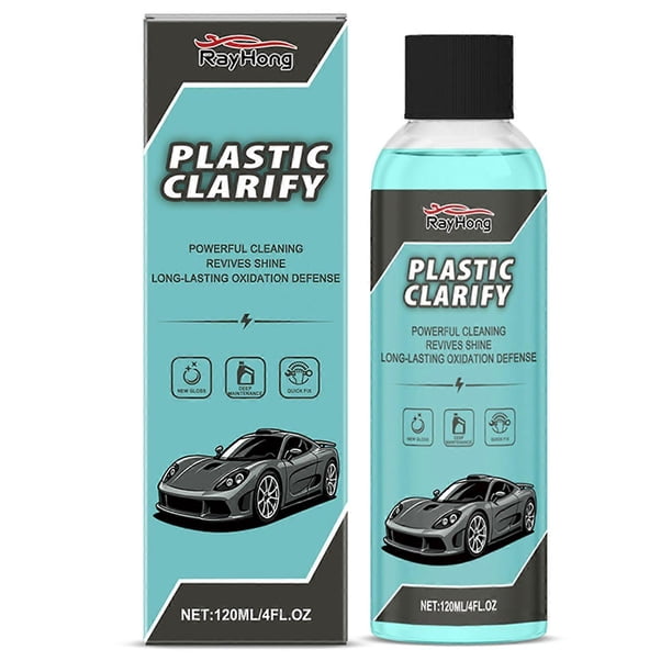 120ML Plastic Clarify Restorer for Cars, Powerful Cleaning Oxidation Defense Spray Wax for Car Interiors & Exteriors