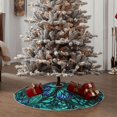 thumbnail image 5 of Salouo Blue Floral with Butterflies Christmas Tree Skirt 30" Farmhouse Christmas Decorations Snowman Xmas Tree Skirt Tree Mat for Holiday Party Decor, 5 of 8