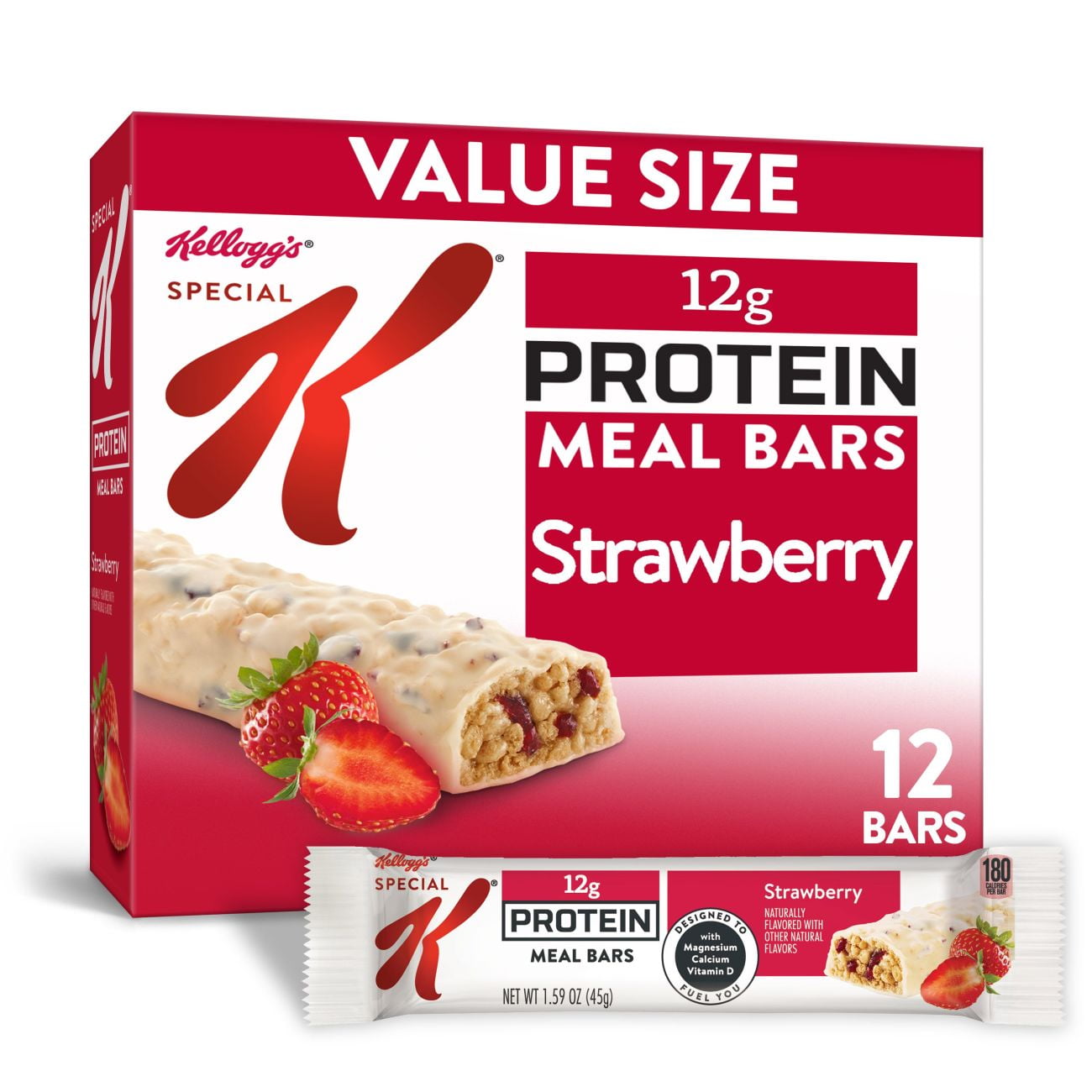 Kellogg's Special K, Protein Meal Bars, Strawberry, Value Pack, 19 Oz, 12 Ct