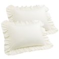 thumbnail image 1 of PiccoCasa Microfiber Ruffle Pillowcases 2 Pcs with Envelope Cream King, 1 of 7