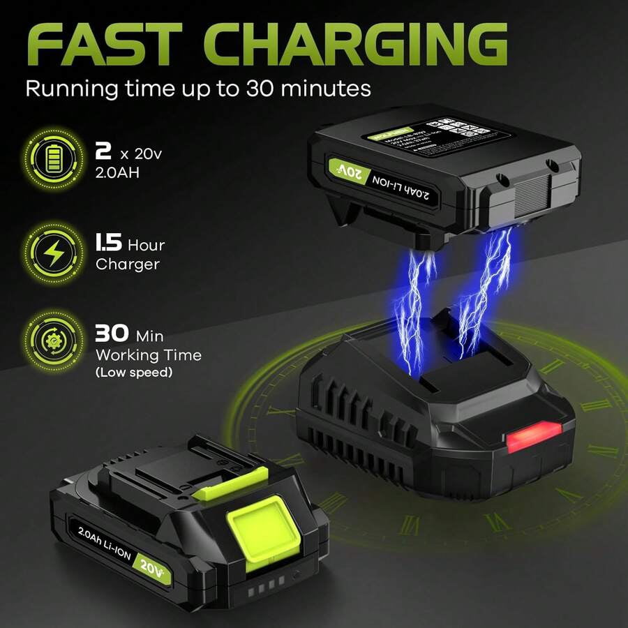 Electric Leaf Blower, Electric Cordless Leaf Blower With 2 Batteries And Charger, 2 Speed Mode, Lightweight Leaf Blowers For Blowing Leaves, Patio Cleaning, Lawn Care And Dust,Christmas Gift