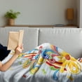 thumbnail image 3 of Abstract Soft Flannel Fleece Throw Blanket, Funky Vertical Wave Pattern Butterfly Happiness Amusing Vintage Style, Cozy Plush for Indoor and Outdoor Use, 70" x 90", Multicolor, by Ambesonne, 3 of 5