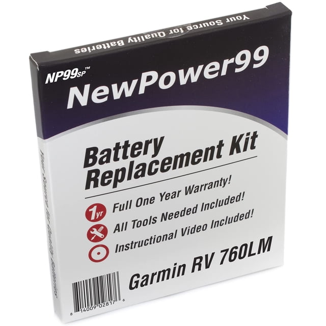 NP99sp Battery Kit for Garmin RV 760LM with Tools, Video, and Extended Life Battery from NewPower99