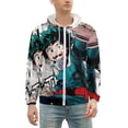 thumbnail image 2 of My Hero Academia Zip Up Hoodies Unisex Realistic 3D Print Sweatshirt Long Sleeve Hooded Jacket Coat 2XL, 2 of 8