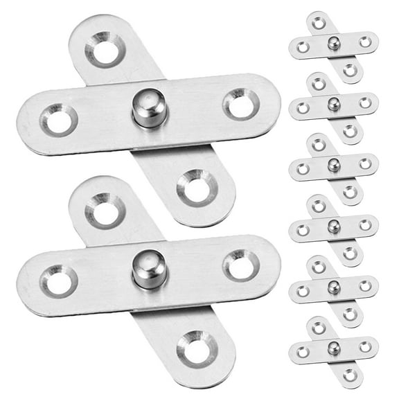 12 Pcs Pivot Hinges for Hidden Doors Rotate Hidden Hinge Silver 5.60X1.50X0.20CM