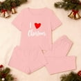 thumbnail image 6 of Jamicy Comfy Pajamas for Women 3pcs Home Casual Pajamas Short Sleeves Tops with Shorts Long Pants Set Pajamas Set, 6 of 8