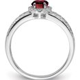 thumbnail image 2 of Sterling Silver Rhodium-Plated Garnet And White Topaz Ring (Size 6) Made In India qr6385ga-6, 2 of 5
