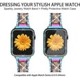 thumbnail image 4 of Compatible for Apple Watch Band 38mm 40mm 42mm 44mm with Screen Protector Case, Jewelry Replacement Metal Band & 2-pack Bling Full Cover Protective Case for iWatch Series 6/5/4/3/2/1(Black), 4 of 12
