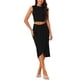 thumbnail image 1 of INSPIRAR CHIC Conjuntos de Dos Piezas Sin Mangas de Verano para Mujeres, Top Corto y Falda Drapada con Abertura Lateral, Talla XL, Negro, 1 of 6