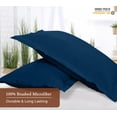 thumbnail image 4 of Royale Linens Pillow Shams 2 Pack Standard Size 20x26 Inch Brushed 1800 Microfiber Bed Pillow Shams, Wrinkle Resistant Super Soft and Cozy Back Overlap Closure - Oxford Pillowcase (Standard, Navy), 4 of 9