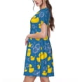 thumbnail image 2 of Easygdp Rubber Duck para Vestido Transpirable de Mujer, Vestido Suelto de Manga Corta con Pliegues y Bolsillos para el Verano, 2 of 6
