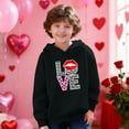 thumbnail image 2 of RXMEKW Heart Print Full-Zip Hooded Sweatshirt for Boys And Girls In Medium And Large With Pockets, 2 of 8