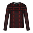 thumbnail image 4 of Blusas y camisas de manga larga con cuello redondo para hombre, blusa informal de manga larga con cuello redondo y estampado de rayas, blusa de poliéster para hombre, 4 of 4