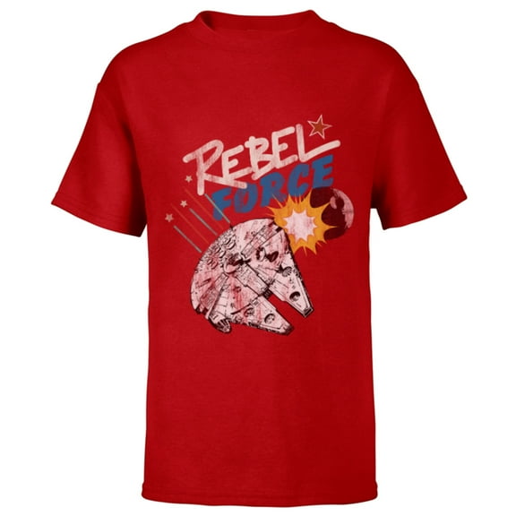 Star Wars Rebel Force Stars and Stripes July 4th - Short Sleeve T-Shirt for Kids - Customized-Red