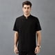 thumbnail image 4 of Cocinero de algodón Uniforme de manga corta Cocina de verano delantal Botones Trajes cómodos camisas para hombres suministros para hombres para restaurante negro 5xl Eigraketly LF000328-21, 4 of 7