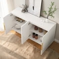 thumbnail image 3 of Hassch 56.7 inch Buffet Sideboard with 4 Doors, Kitchen Storage Cabinet, Coffee Bar Cabinet with Adjustable Shelves, Credenza for Dining Room, Living Room, Entryway, White, 3 of 11