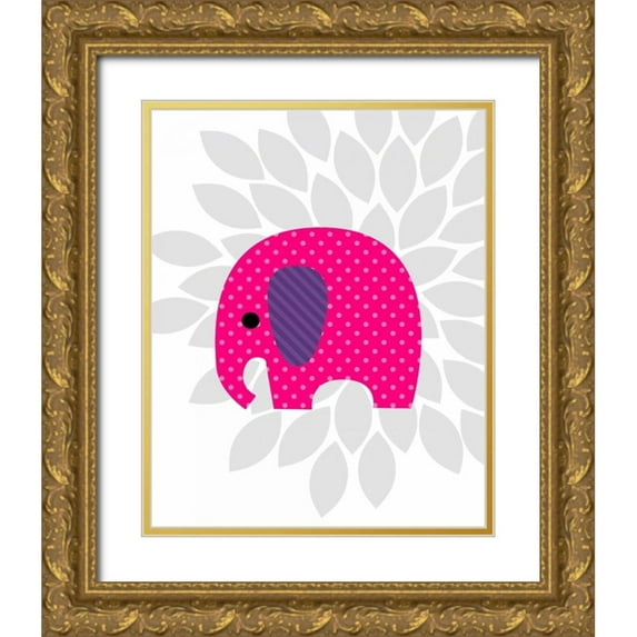 Robinson, Tamara 15x18 Gold Ornate Wood Framed with Double Matting Museum Art Print Titled - Elephant flower II