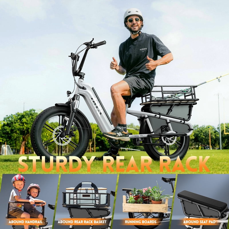 TST Electric Bike, Peak 1500W E-Mountain Bike, 48V/15AH Battery UL2849, 20" Fat Tire Ebike, 28mph Fast Cargo Ebikes, Electric Bicycle