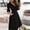 F-458Black, variant on ZHOGXU Women's Dress Long Sleeve V Neck Solid Color Lace Up Fashion Comfortable Slim Fit Dresses With Pockets For Casual Daily Wear,Black,L